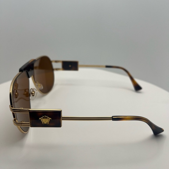 Versace Gold and Brown Sunglasses - Picture 4 of 6